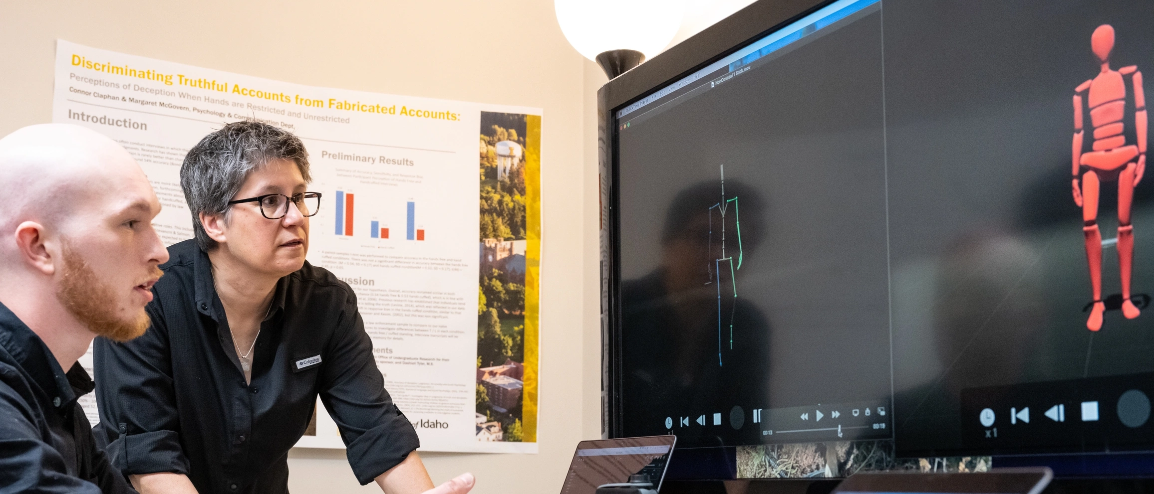 University of Idaho College of Letters, Arts, and Social Sciences Communications department students and researchers working in the lab