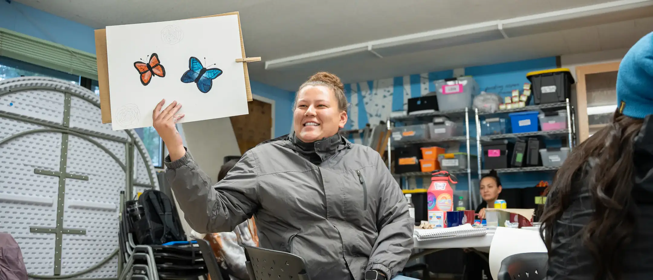 Photos of College of Education, Heath and Human Sciences Indigenous Knowledge for Effective Education Program (IKEEP) and Cultivating Indigenous Research Communities for Leadership in Education (CIRCLES) students at the McCall Outdoor Science School (MOSS) campus.