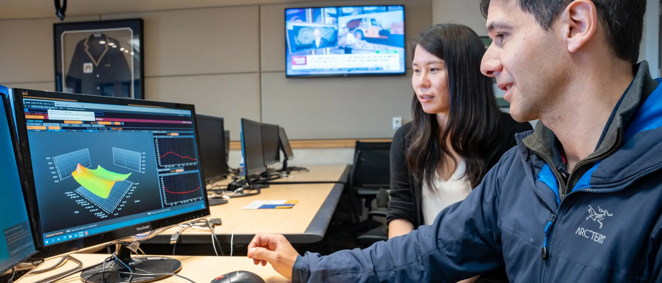 Stock photos and b-roll of AERS students in the Barker Trading Room to use for future marketing efforts.