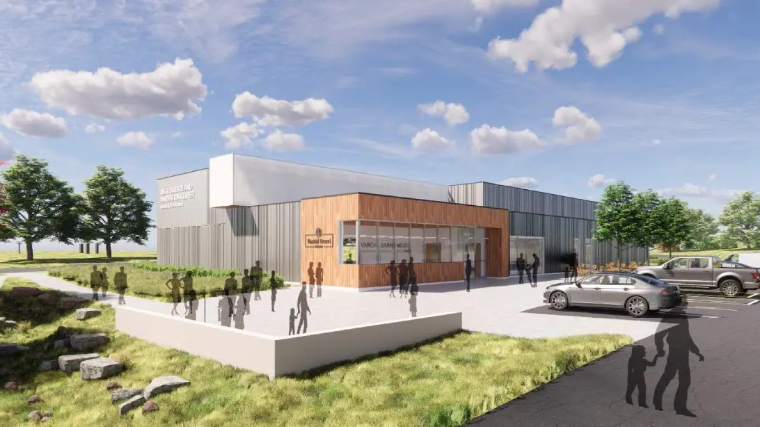 Figure mockup of the Meat Science Innovation Center construction