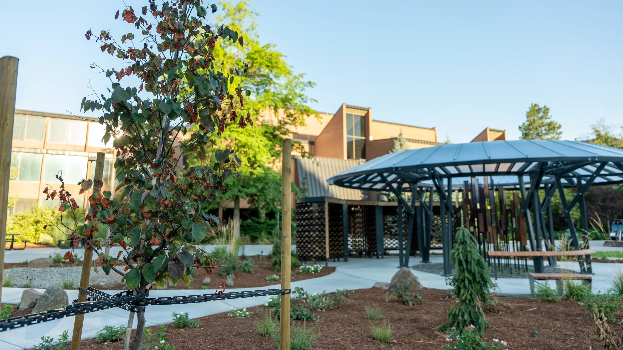 Construction of the Vandal Healing Garden on the University of Idaho Campus.