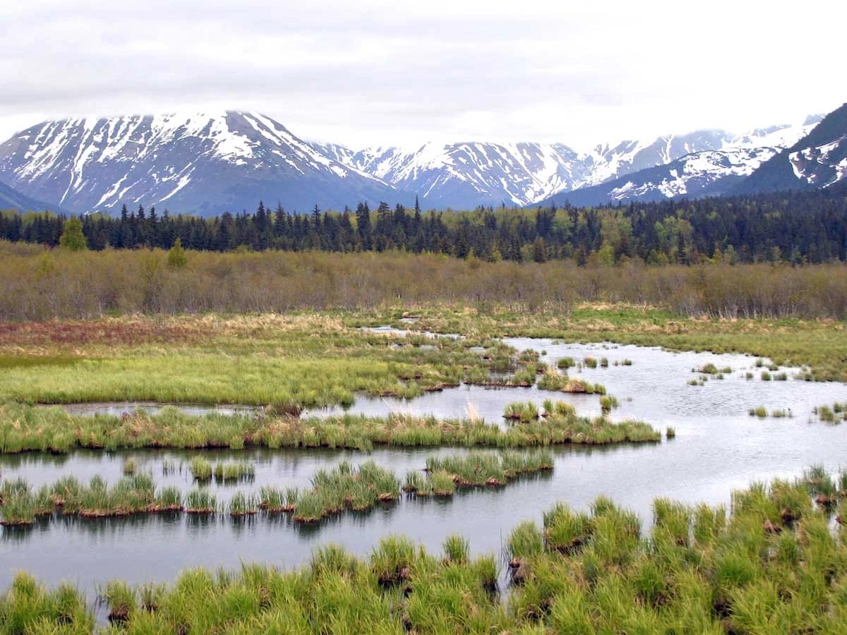 Glacistel landscape and mountains