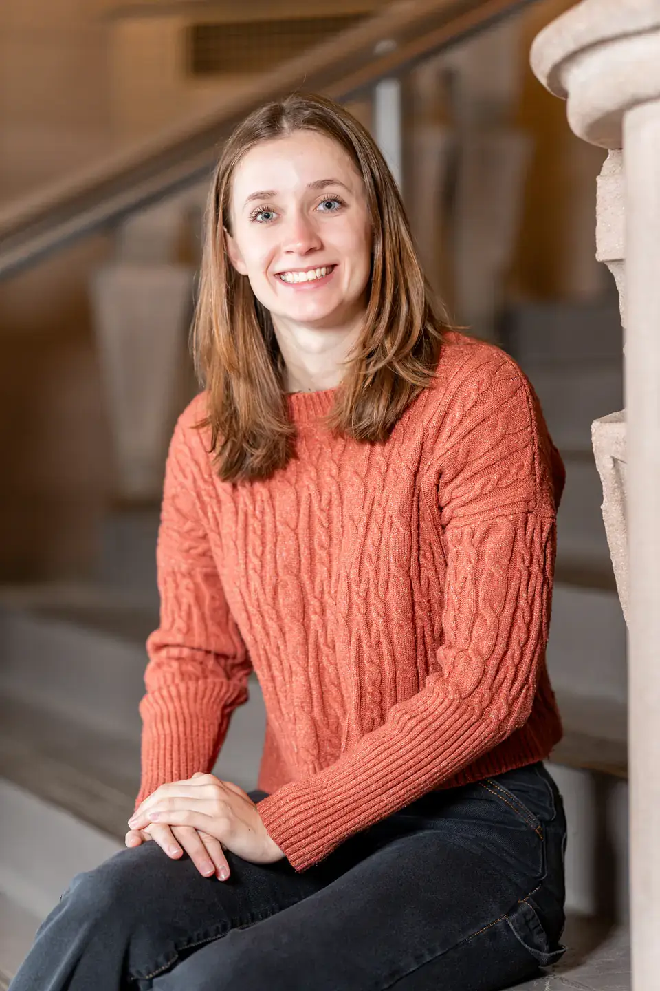 Army ROTC cadet Sophia Fischer is photographed inside the Memorial Gymnasium building on Tuesday, January 20, 2026. Fischer, a history and psychology major who grew up in Germany, serves as commander of the Chrisman Battalion and will be commissioned as an Army officer when she graduates in May.
