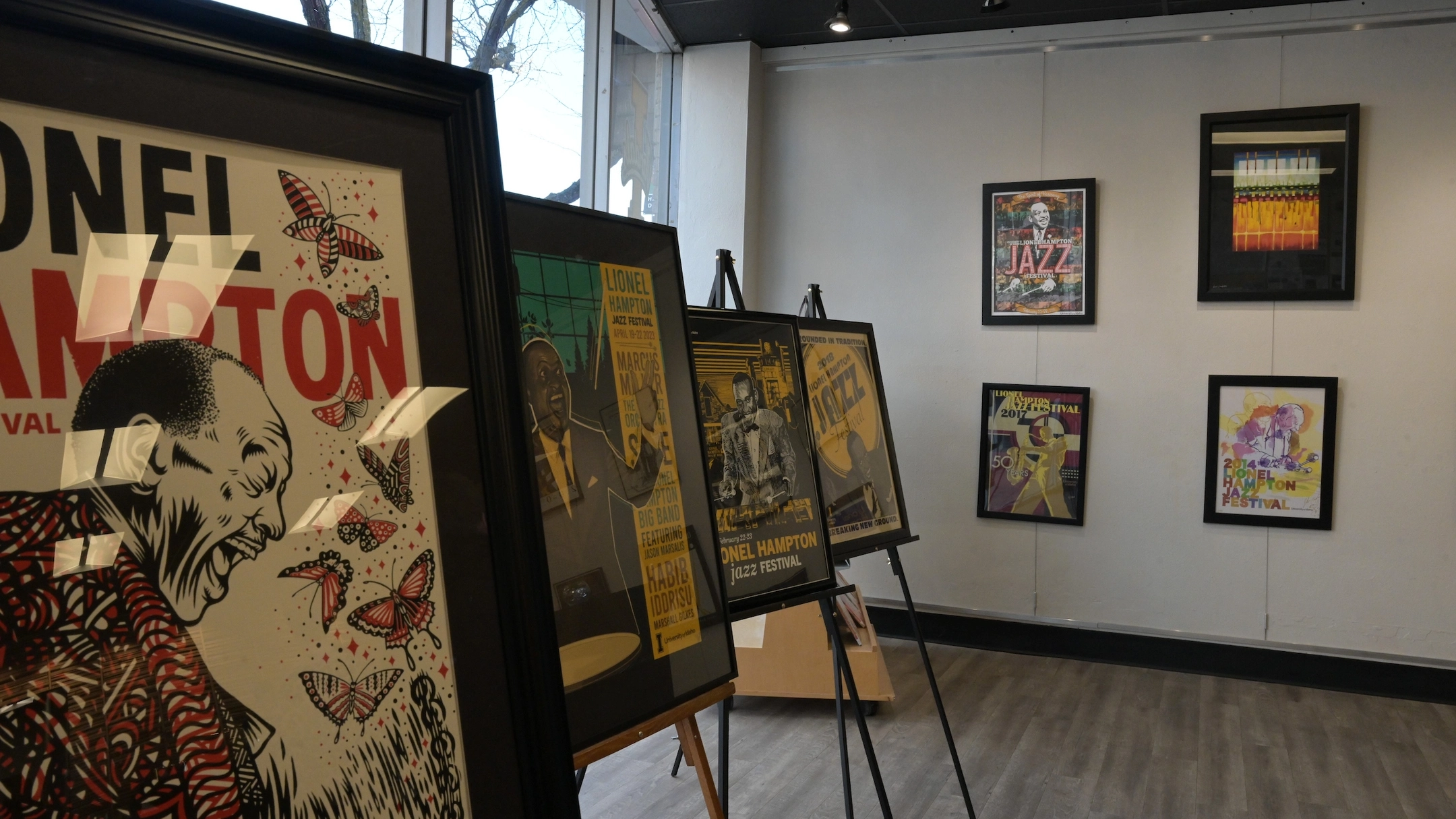 2024 Lionel Hampton Jazz Festival at the University of Idaho. Jazz Festival posters at the Moscow Chamber of Commerce in downtown Moscow Idaho. 2024 Lionel Hampton Jazz Festival at the University of Idaho