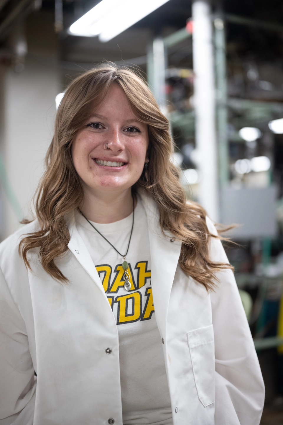 Researcher and student Madi Gilstner is building gelatinous material that picks up phosphorous, a pollutant, from water and eventually hopes to recycle the phosphorous as part of a greater project in the Department of Chemical Engineering.
