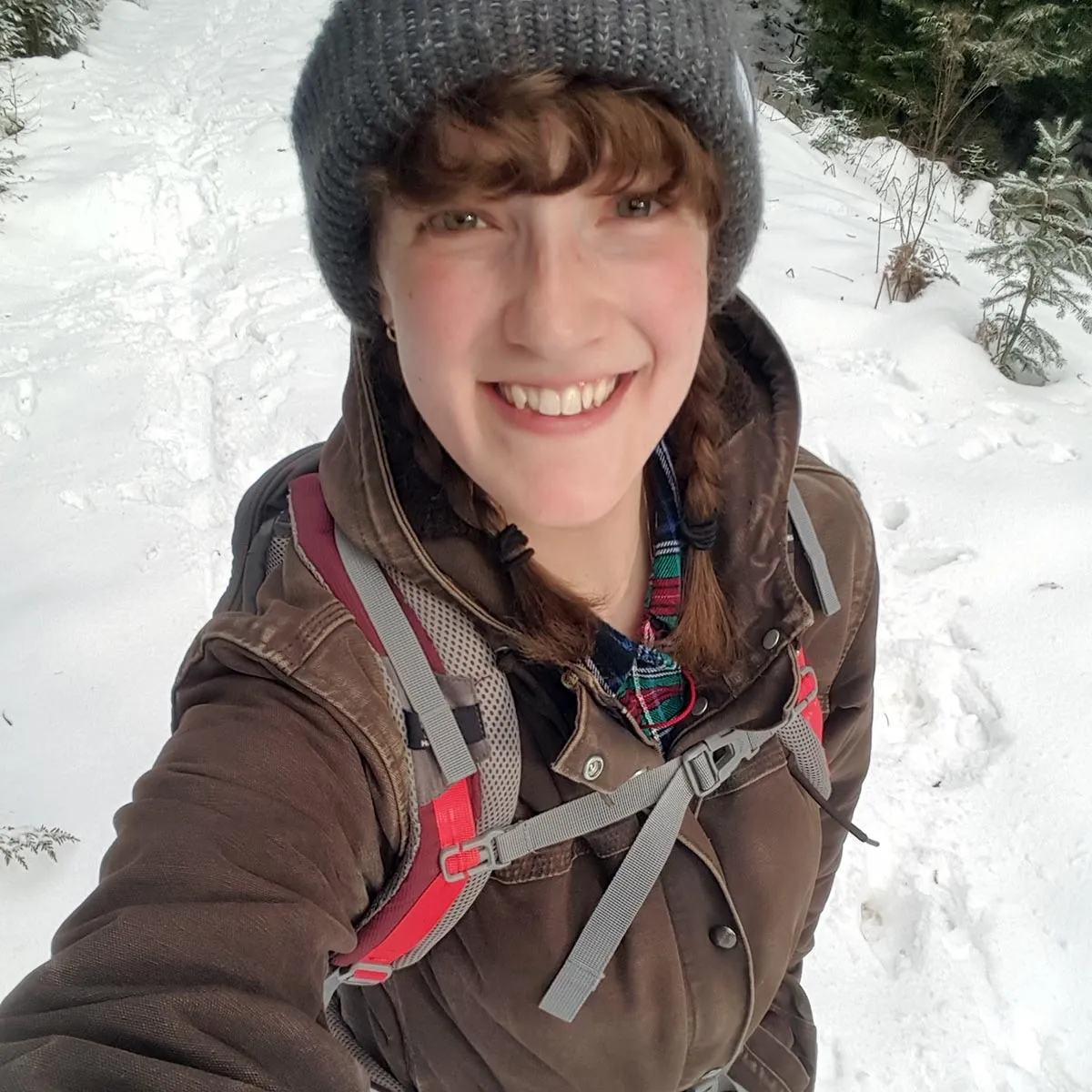 Kaitlyn Strickfaden stands in the snow.